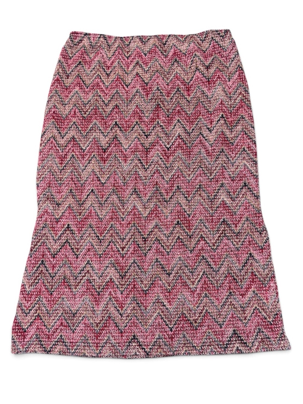 NWT 2000’s Forever 21 Pink Chevron Knit Midi Skirt